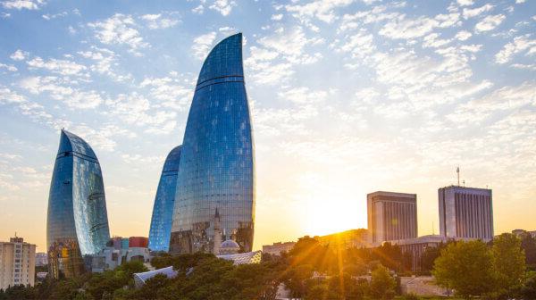 The Flame Towers in Baku, Azerbaijan